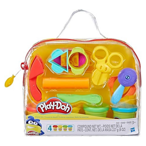 Play-Doh Starter Set 9-Piece Kit With Storage Tote & 4 Modeling Compound Cans