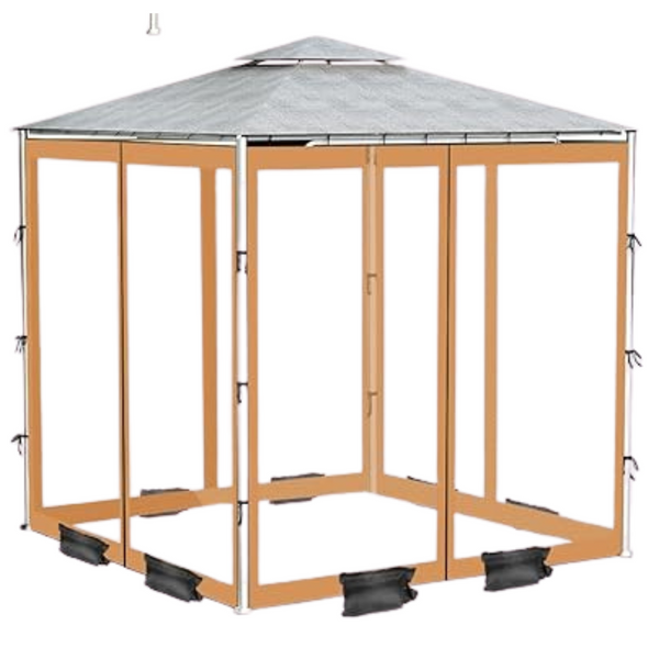 ShowyLive 10ft x1 0ft Patio Mosquito Netting Umbrella With Zipper