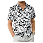 DEMEANOR Hawaiian Short Sleeve Floral Button Down Shirt