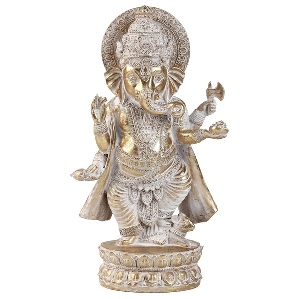 Hindu Gold Lord Ganesha Resin Statues