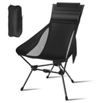 Portable Camping Chair With Headrest And Storage Bag