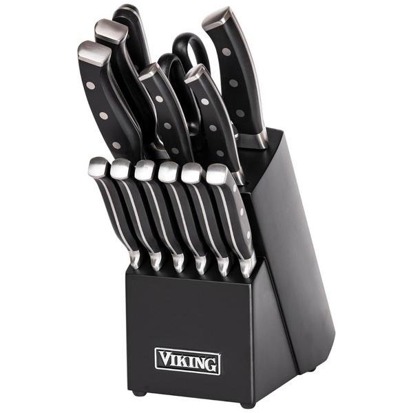 14-Piece Viking Stainless Steel Blades Kitchen Knives Set W/ Block