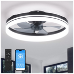 19.7" Low Profile Ceiling Fans With Lights And Remote