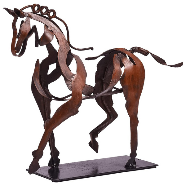 SunBlogs Unique Rustic Art Handmade Horse Statue (Brown)