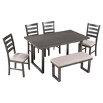 6-Piece Harper & Bright Wood Top Dining Table Set