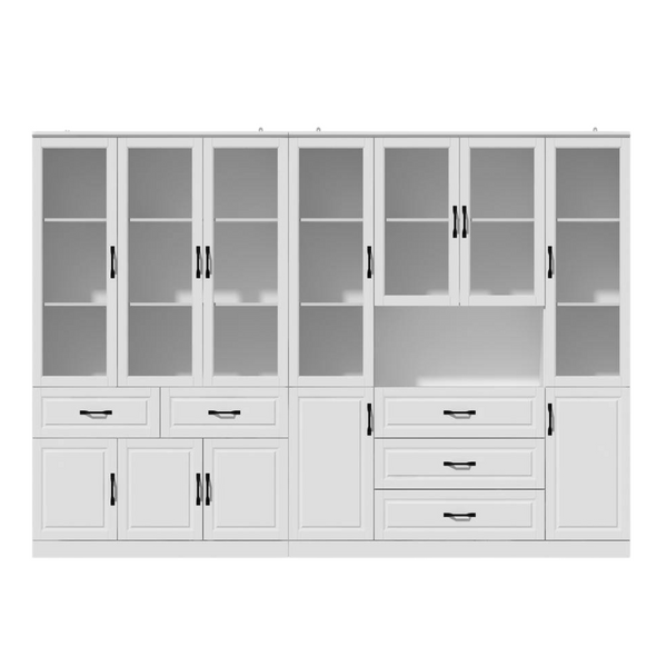 110.2" W x 78.9" H 19-Shelf Wood Standard Bookcase