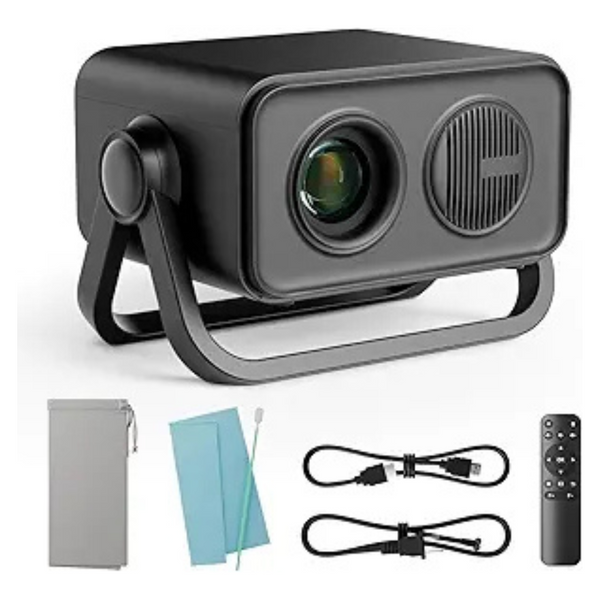 Mini Portable AI Auto Keystone Projector With Dual Stand (2 Colors)