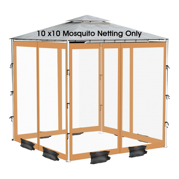 ShowyLive 10ft x 10ft Patio Mosquito Netting Umbrella with Zipper