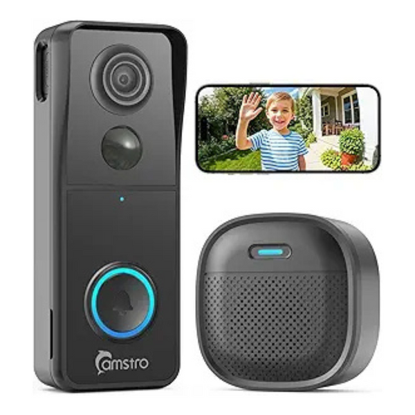 Wireless 3K 2.4G WiFi Doorbell Camera with Chime & 2-Way Audio