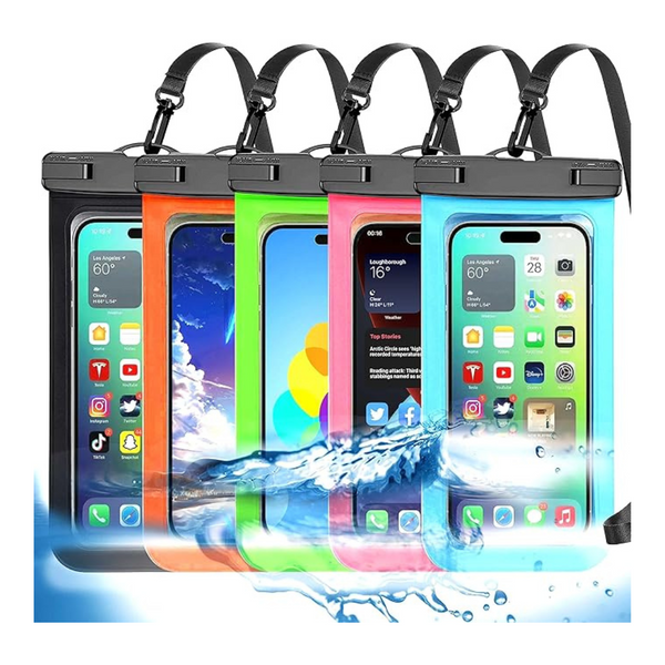 5-Pack Universal Up to 8.3" IP68 Waterproof Phone Pouch