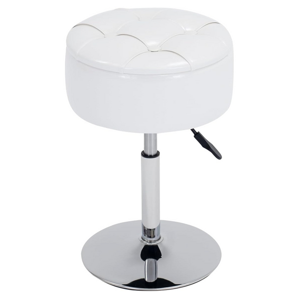 360 Deg Adjustable Swivel Round PU Leather Vanity Stool