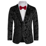 Grace Karin Men's Floral Slim Fit Velvet Tuxedo
