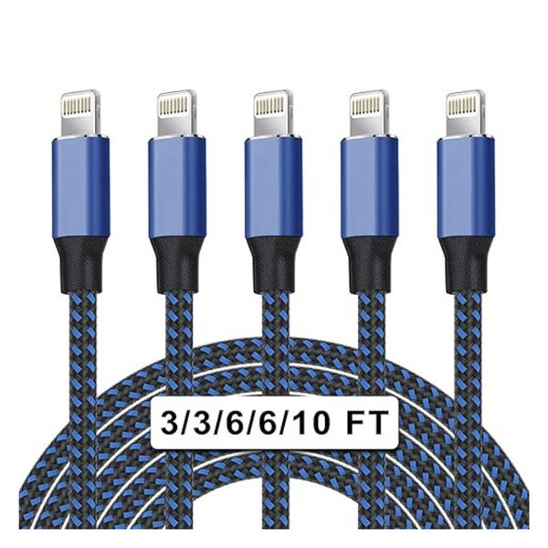 5-Pack iPhone Charger [Apple MFi Certified] Lightning Cables