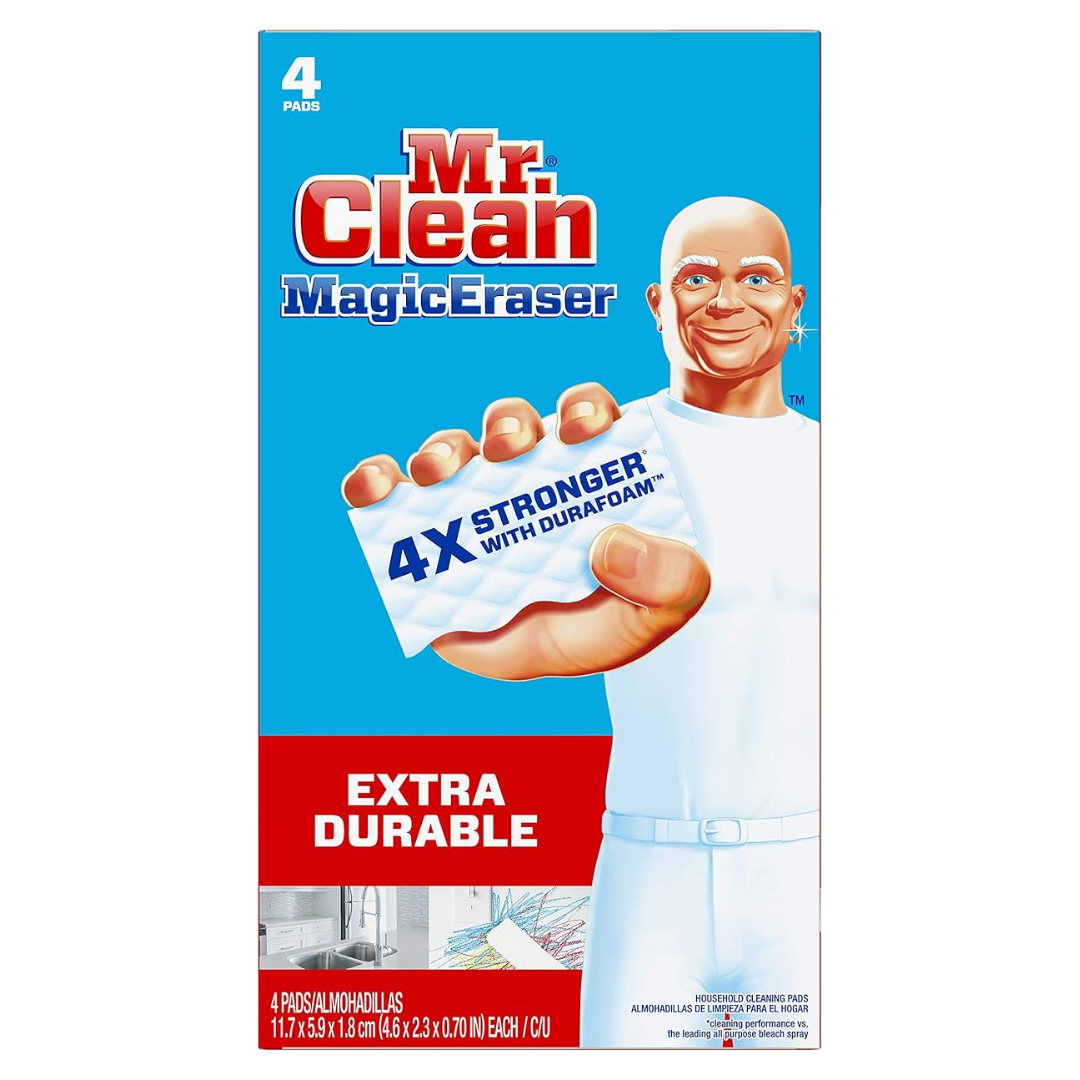 Mr. Clean Magic Eraser Extra Durable, Cleaning Pads With Durafoam (4 Count)