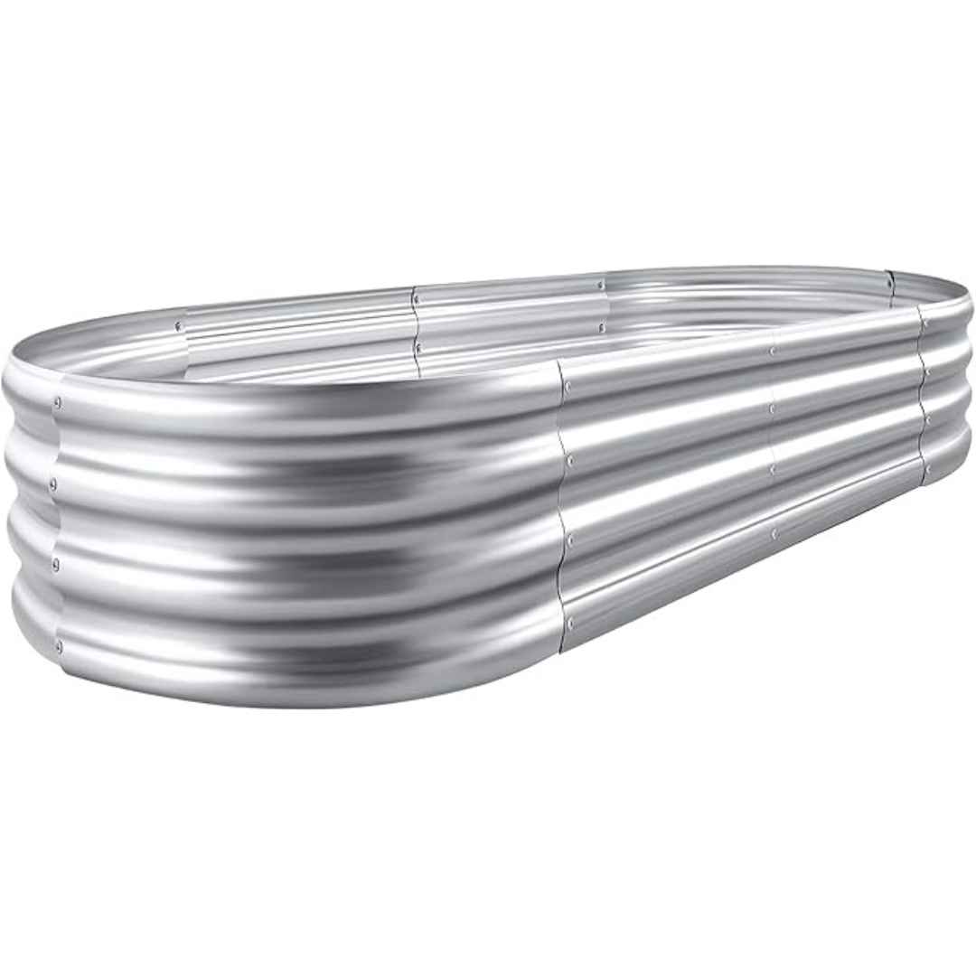 Land Guard 4' x 2' Galvanized Raised Garden Bed Planter Box Kit