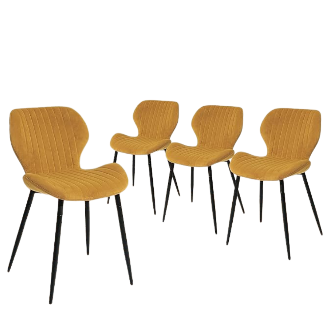 4-Pack CangLong Modern Velvet Armless Dining Chairs Set