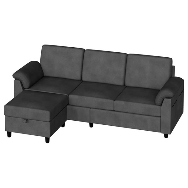 L Shaped 79" Convertible Sectional Couch Sofa