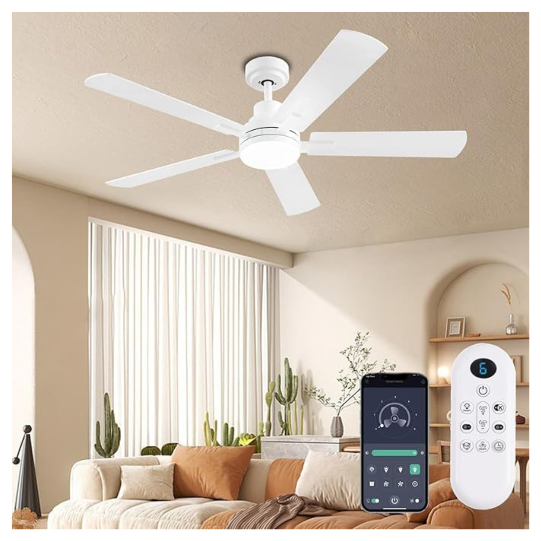 Jsaitee 52" Smart Ceiling Fan With Lights