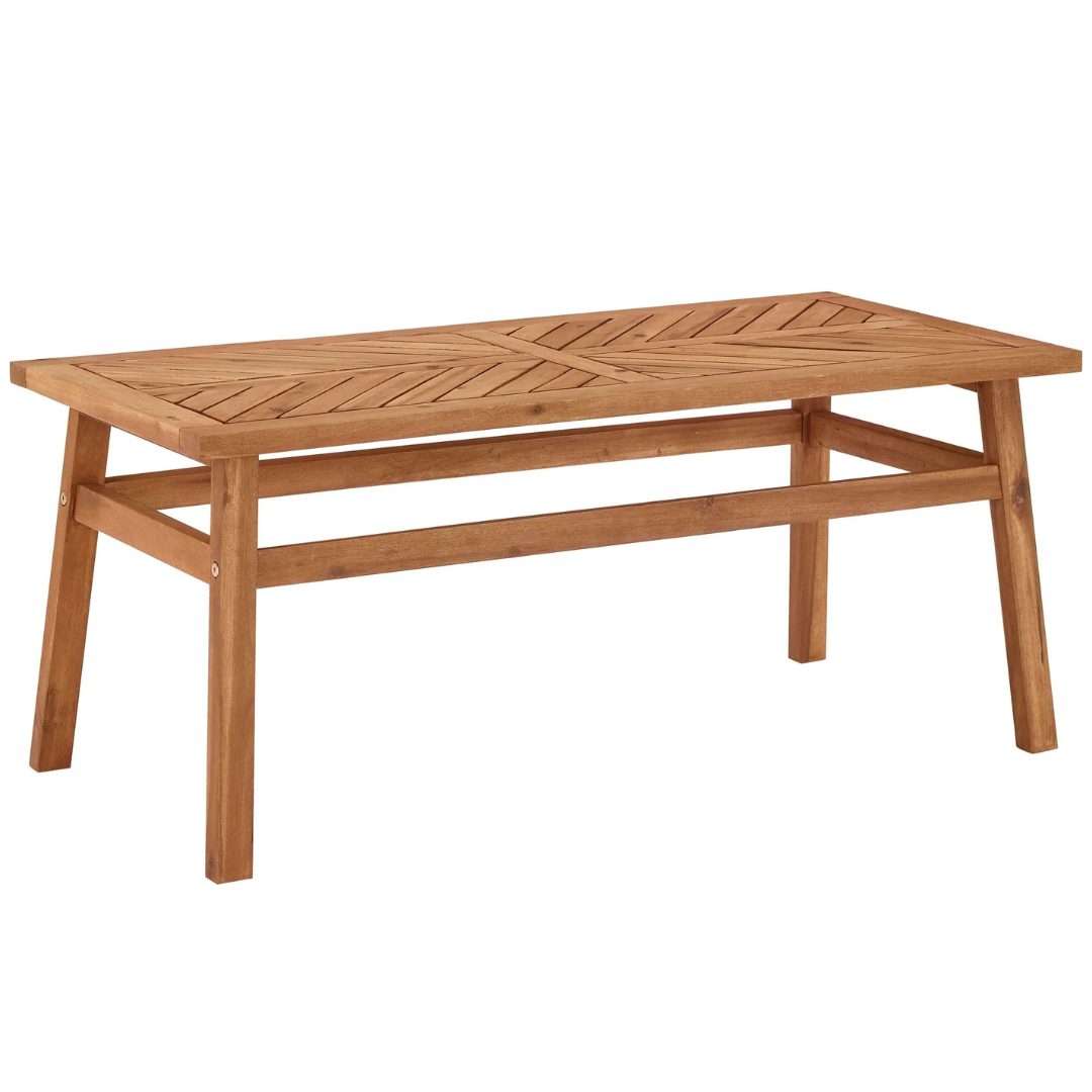 Walker Edison 42" Outdoor Rectangle Coffee Table (Brown)
