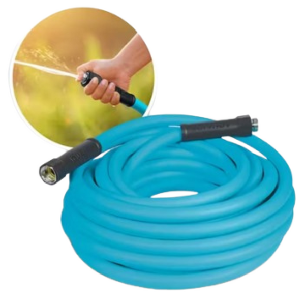 50ft Aqua Joe HybridFLEX Professional-Grade 5/8" Garden Hose
