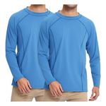 2-Pack Men's UPF 50+ Sun Protection Long Sleeve Shirts
