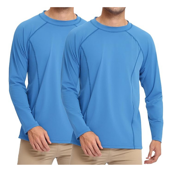 2-Pack Men's UPF 50+ Sun Protection Long Sleeve Shirts