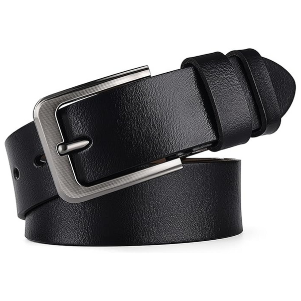 Men's Genuine Leather Dress Belt With Pin Buckle