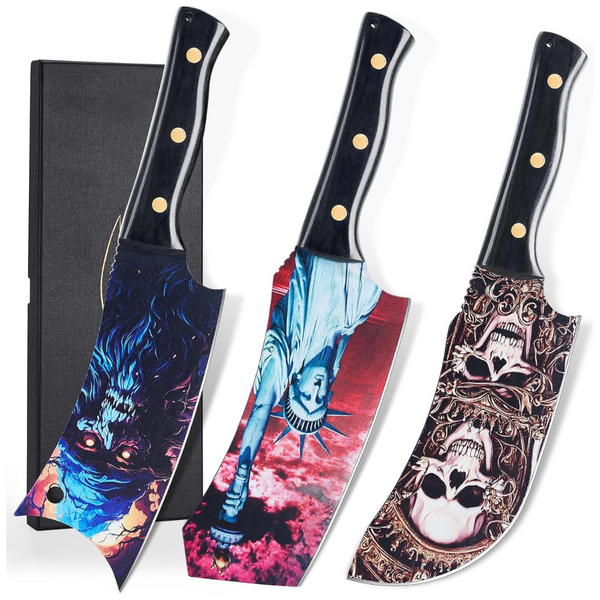 3-Pack Topfeel Color-Coded Coated Butcher Knife Set
