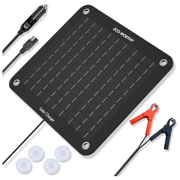 ECO-WORTHY 10W Solar Portable 12V Trickle Charger