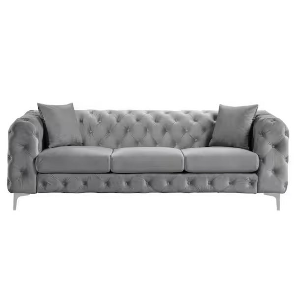 85" Square Arm 3-Seater Removable Cushions Sofa
