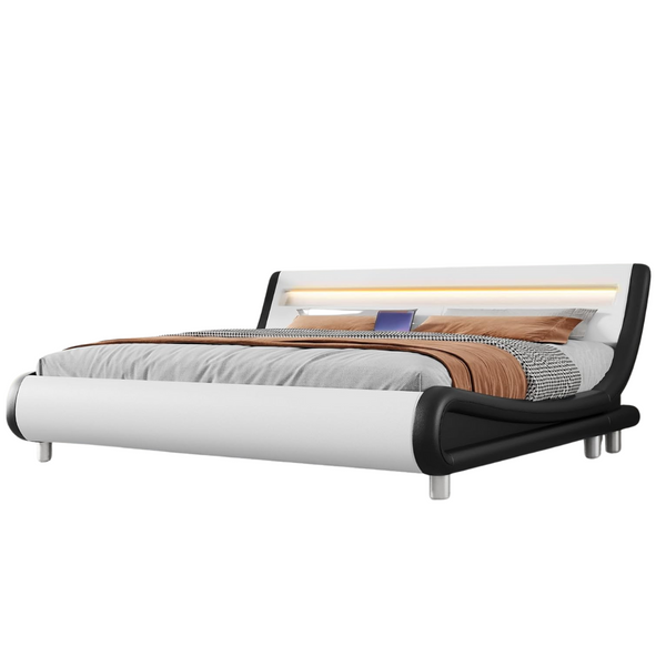 YITAHOME LED Platform Bed Frame With Adjustable Headboard (King Size)