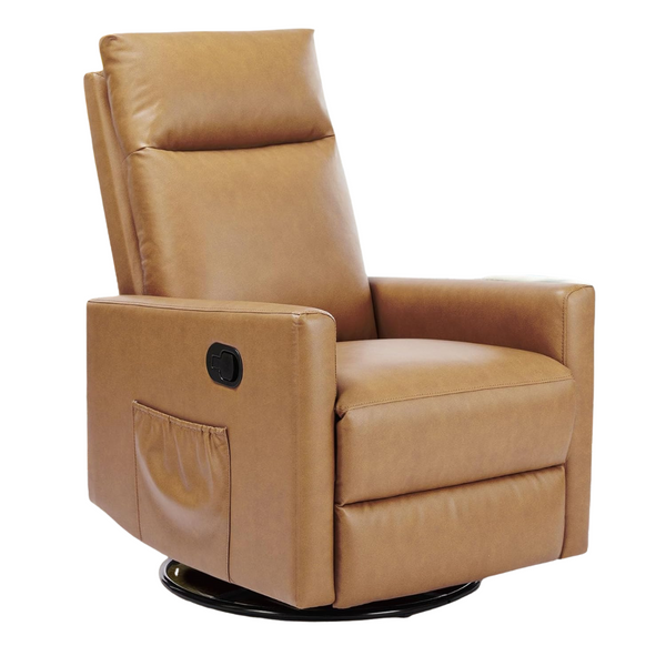 Sweetcrispy High Back 360 Swivel Rocker Chair (Classical Brown)