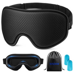 WAOAW Sleep Mask With 3D Eye Cups & Adjustable Strap