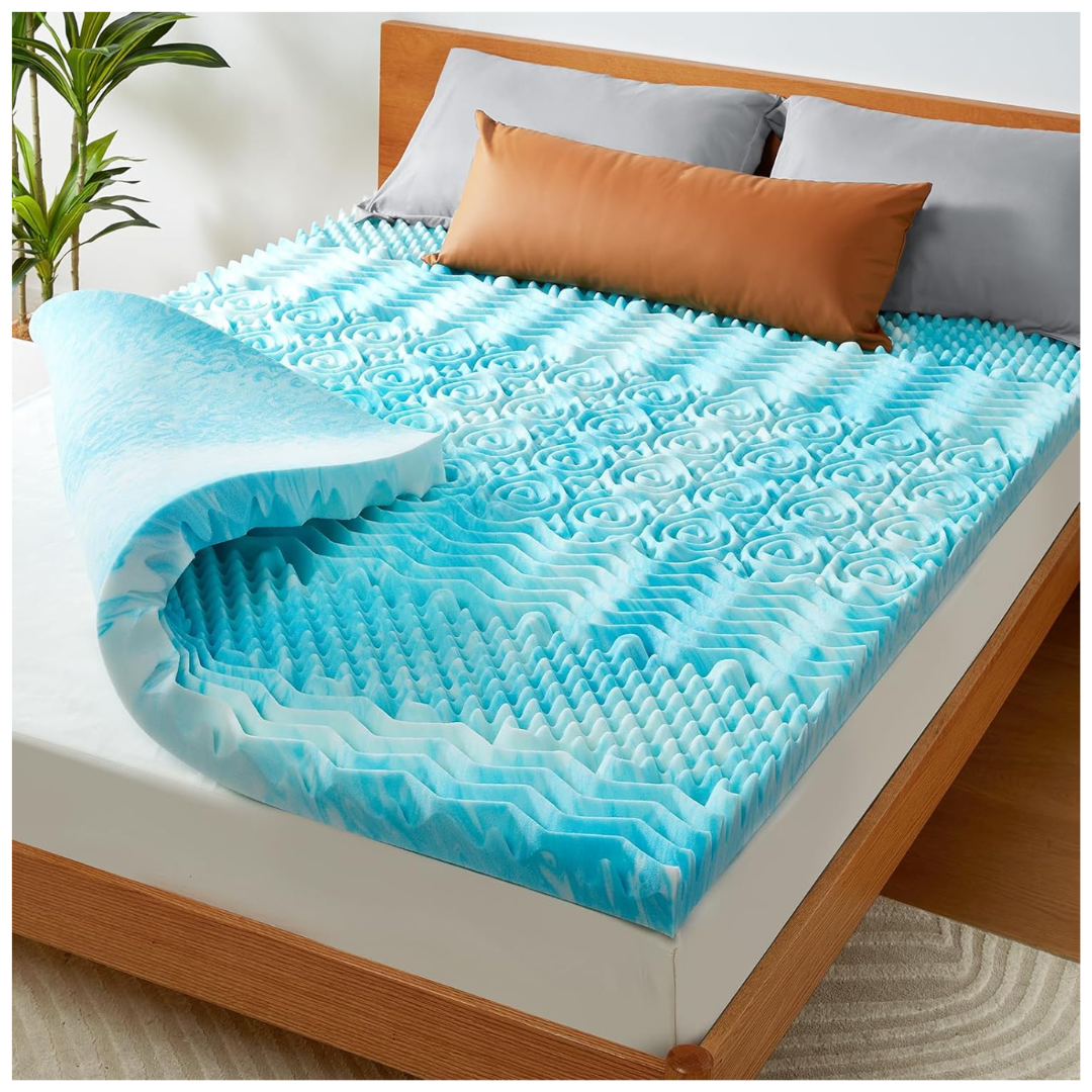 Perlecare 4" Twin 7-Zone Memory Foam Mattress Topper