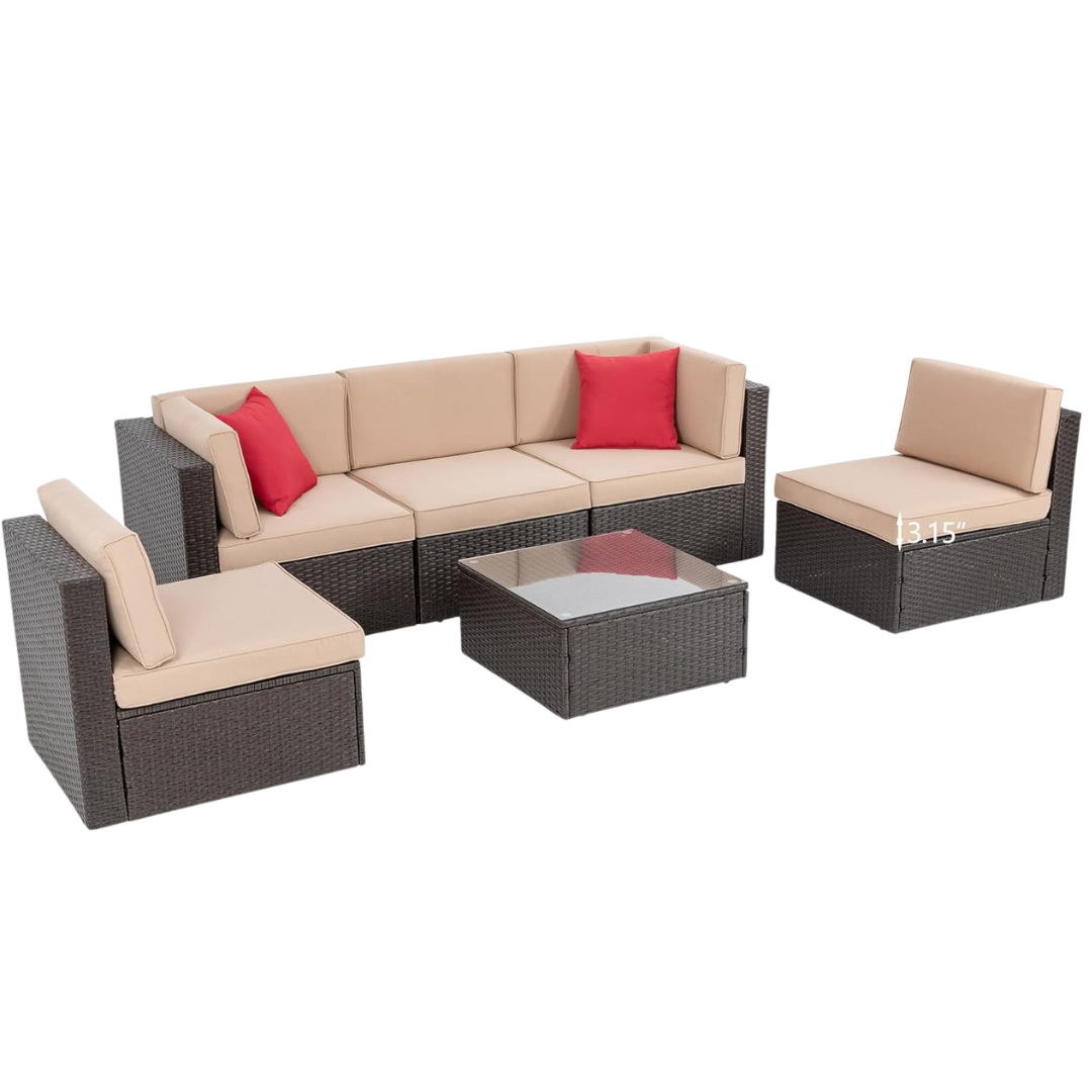 6-Piece Vongrasig Outdoor Patio Furniture Set