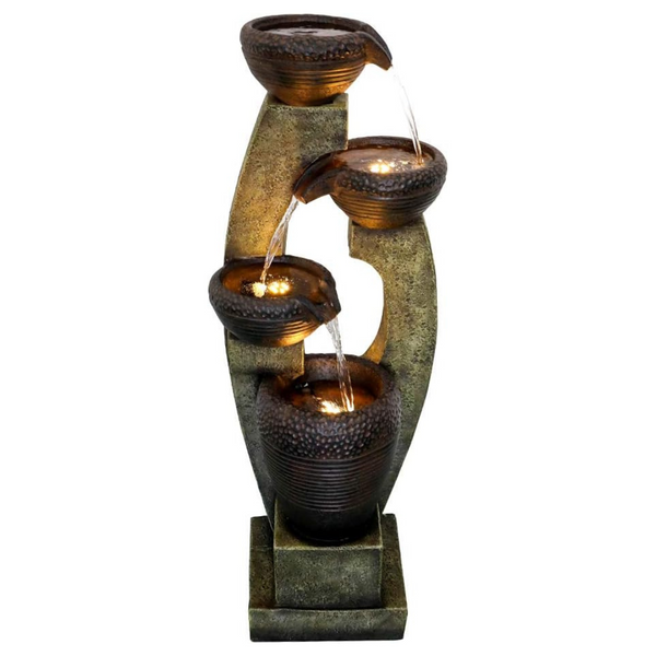 Naturefalls 40" H Modern 4 Crocks Outdoor Fountain