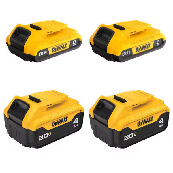 4-Pack Dewalt 20V MAX 4Ah And 2Ah Batteries (DCB324-4)