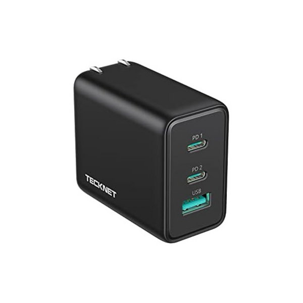 Tecknet 65W PD 3.0 GaN USB-C 3-Port Charger Adapter