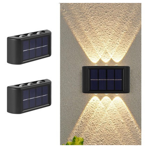 4-Pack Solar LED Up & Down Outdoor Wall Lights