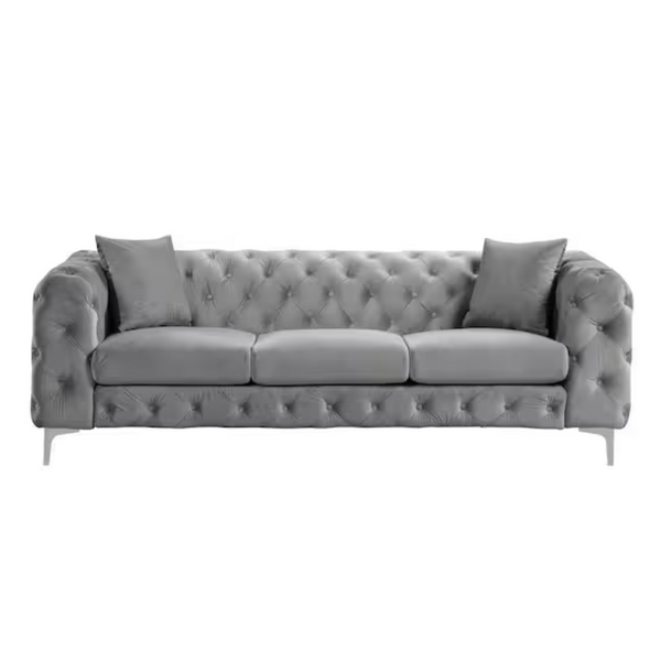 85" Square Arm 3-Seater Removable Cushions Sofa