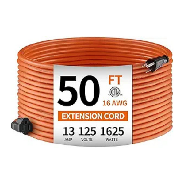 50ft 16AWG Indoor/Outdoor 3-Prong Extension Cable Cord