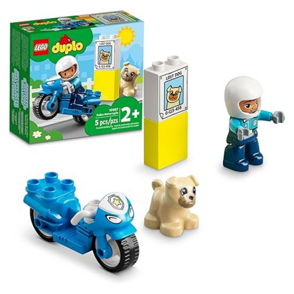 LEGO Duplo Town Rescue Police Motorcycle Building Toy with Figures