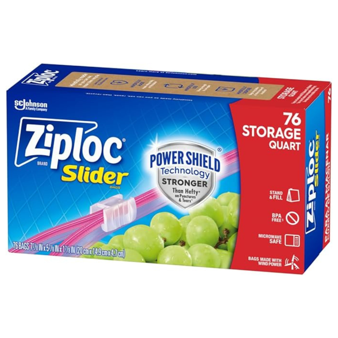 Ziploc Quart Food Storage Slider Bags (76 Count)