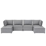32" W Corner Chair For Modular Linen Sectional Sofa