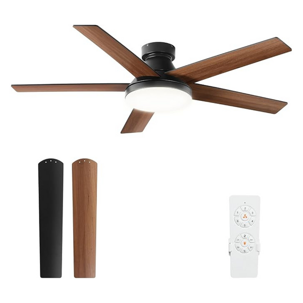 52" Low Profile Ceiling Fan With Light & Remote