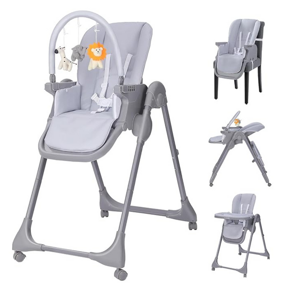 Ezebaby 2-In-1 Foldable High Chair & Booster With Wheels