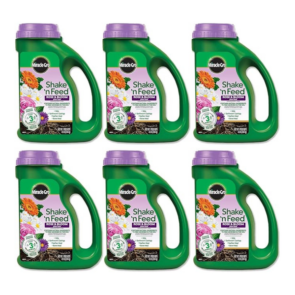 6-Pack 4.5lb Miracle-Gro Shake 'N Feed Rose & Bloom Plant Food
