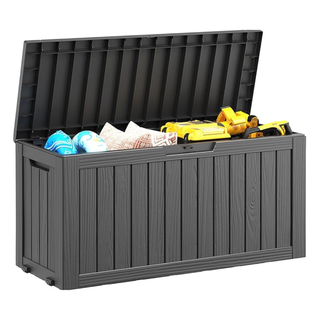 Nunu Lab 74 Gallon Outdoor Storage Large Resin Sturdy Deck Box