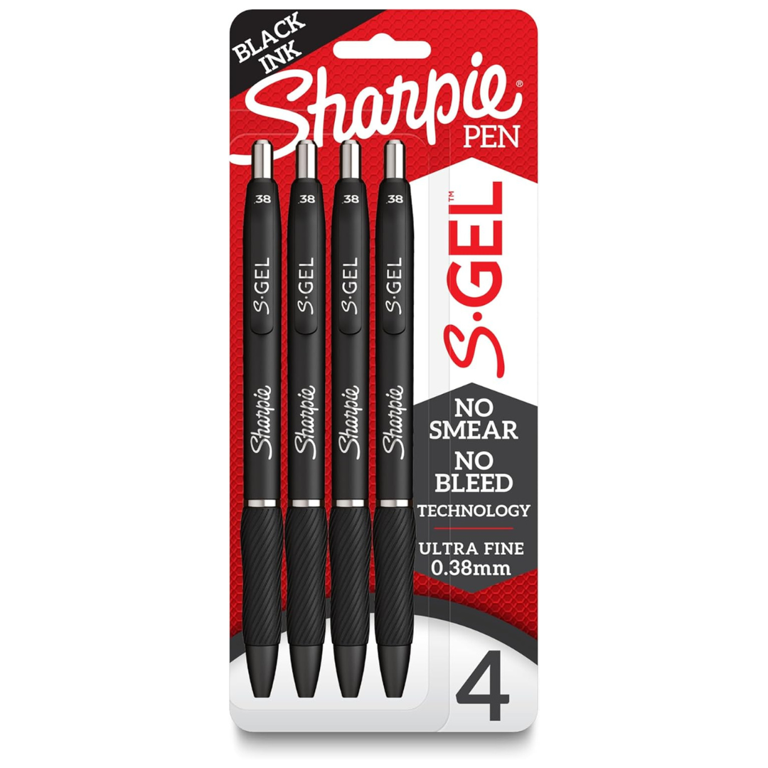 4-Count Sharpie S-Gel Gel Pens Ultra Fine Point (0.38mm)