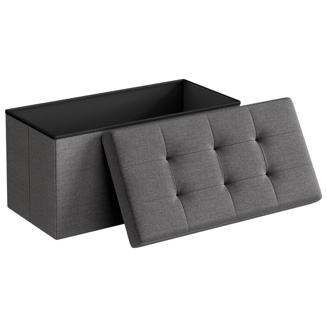 Songmics 30" Folding Storage Ottoman Bench